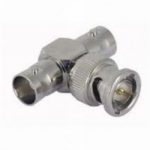 BNC Male connector naar 2 BNC Female, T-connector. Per Stuk