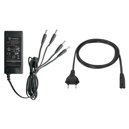 Gestabiliseerde 12V DC Adapter – 5000mA / 5A – 4 Uitgangen