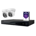 ColorVu IP set, 24/7 Fulltime kleur, 2 Dome’s met Audio + 1TB HDD